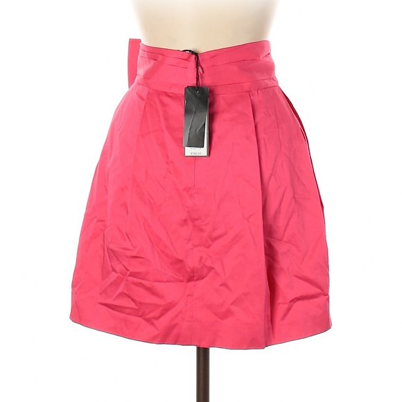BCBGMAXAZRIA Pink Half Bow Mila The Pleated Skirt - Picture 2 of 11